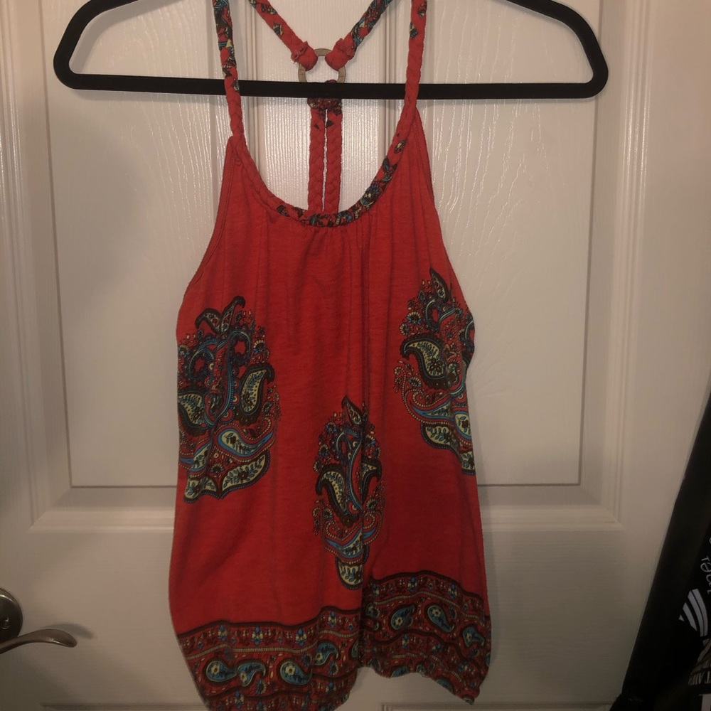 Epic Thread red flowered flowy top size XL
